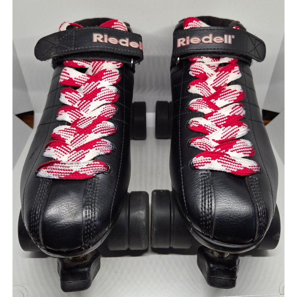 Riedell R3 Roller Skates Men SZ 12 Black Radar Cayman Wheels Quad Derby Athletic